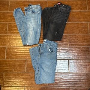 Girls Classic Blue and Black Denim Jeans for Everyday Wear